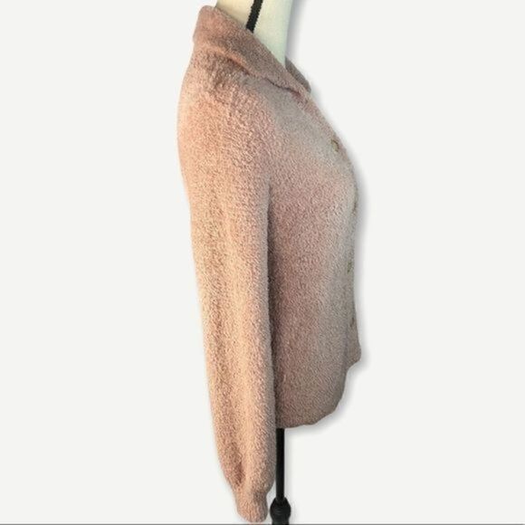 Susina Nordstrom Teddy Fleece Knit Cardigan Pink Small - Picture 7 of 8